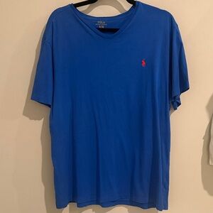Polo by Ralph Lauren Men's Royal Blue Vic Neck Tee XL